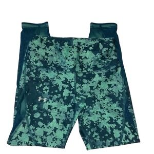 Under‎ Armour HeatGear Compression Mesh Camo Leggings Green Womens Small